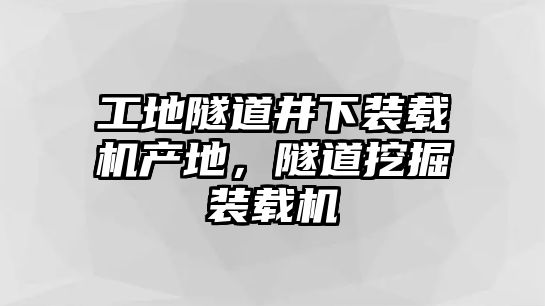 工地隧道井下裝載機產(chǎn)地，隧道挖掘裝載機