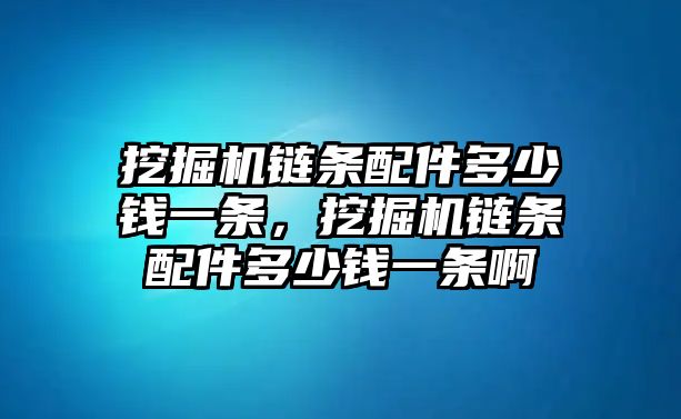 挖掘機(jī)鏈條配件多少錢一條，挖掘機(jī)鏈條配件多少錢一條啊