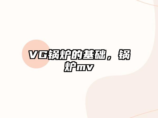 VG鍋爐的基礎(chǔ)，鍋爐mv