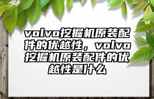 volvo挖掘機(jī)原裝配件的優(yōu)越性，volvo挖掘機(jī)原裝配件的優(yōu)越性是什么