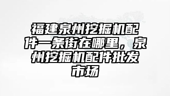 福建泉州挖掘機(jī)配件一條街在哪里，泉州挖掘機(jī)配件批發(fā)市場