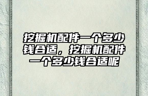 挖掘機配件一個多少錢合適，挖掘機配件一個多少錢合適呢