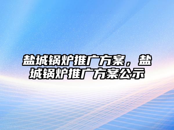 鹽城鍋爐推廣方案，鹽城鍋爐推廣方案公示