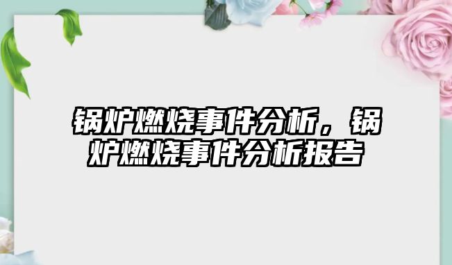 鍋爐燃燒事件分析，鍋爐燃燒事件分析報告