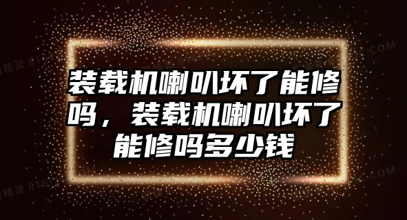 裝載機(jī)喇叭壞了能修嗎，裝載機(jī)喇叭壞了能修嗎多少錢