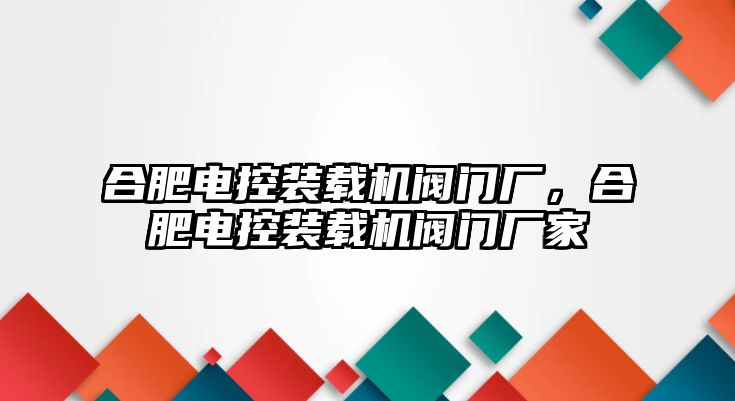 合肥電控裝載機(jī)閥門廠，合肥電控裝載機(jī)閥門廠家