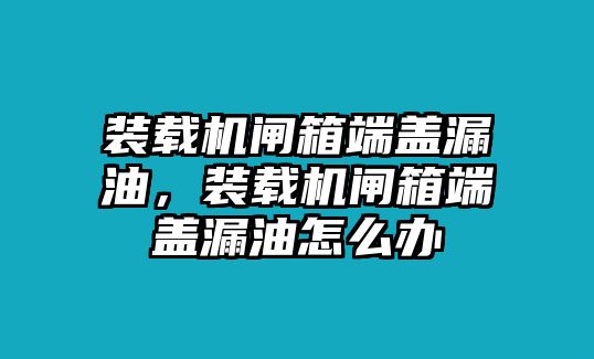 裝載機閘箱端蓋漏油，裝載機閘箱端蓋漏油怎么辦