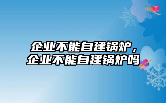 企業(yè)不能自建鍋爐，企業(yè)不能自建鍋爐嗎