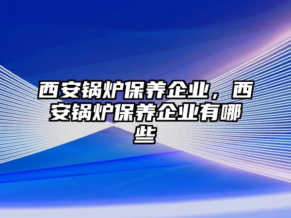 西安鍋爐保養(yǎng)企業(yè)，西安鍋爐保養(yǎng)企業(yè)有哪些