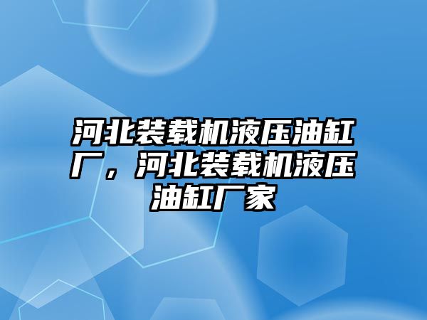 河北裝載機(jī)液壓油缸廠，河北裝載機(jī)液壓油缸廠家