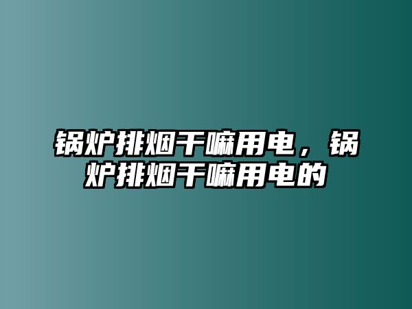 鍋爐排煙干嘛用電，鍋爐排煙干嘛用電的