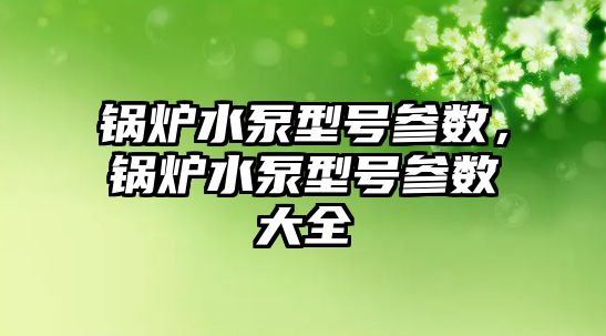 鍋爐水泵型號參數，鍋爐水泵型號參數大全