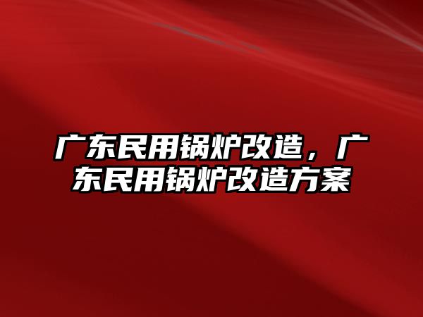 廣東民用鍋爐改造，廣東民用鍋爐改造方案