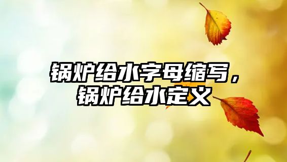 鍋爐給水字母縮寫，鍋爐給水定義